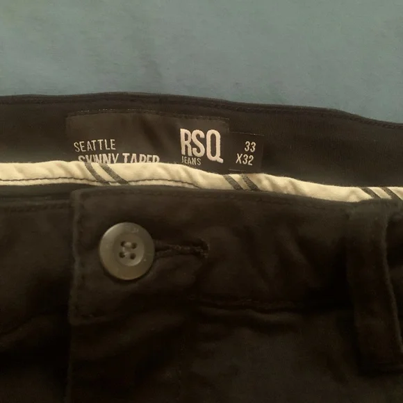RSQ JEANS/PANTS BLACK SEATTLE SKINNY TAPER 33x32 - Picture 4 of 4